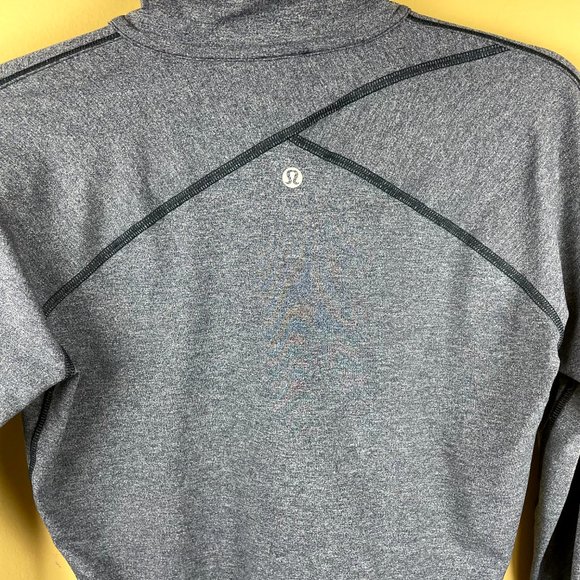 Lululemon Kriss Cross 1/2 Heathered Blue Gray Half-zip workout Sweatshirt 6 - Picture 12 of 12